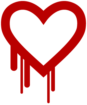 Heartbleed logo: red, stylized heart outline that appears to be dripping