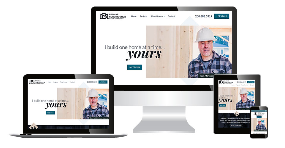 Bromar home page displaying on multiple devices