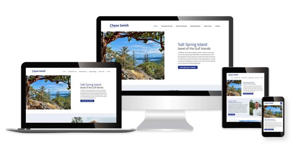 Sceen captures of Chase Smith's website on multiple devices