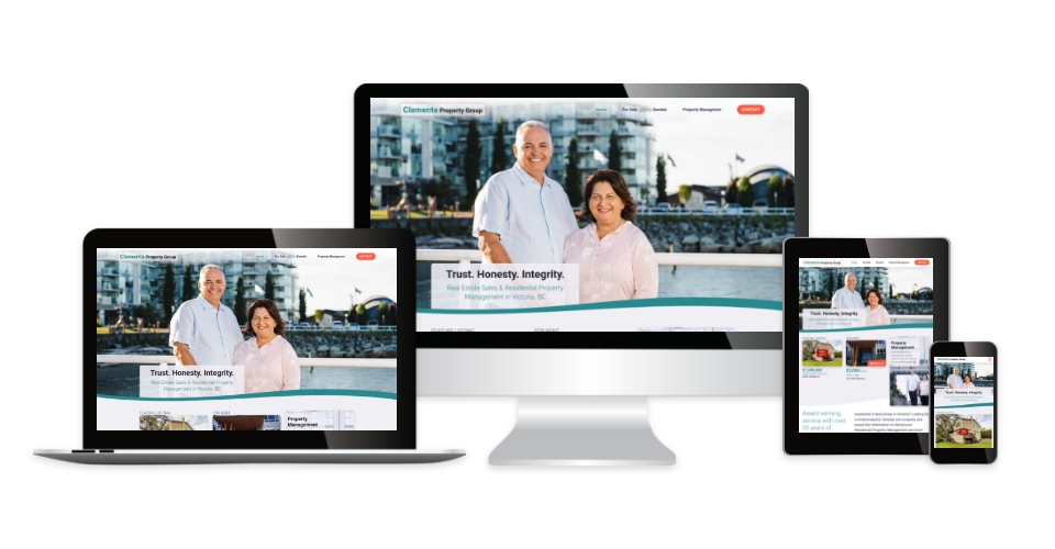 Clemente Property Group home page on multiple devices