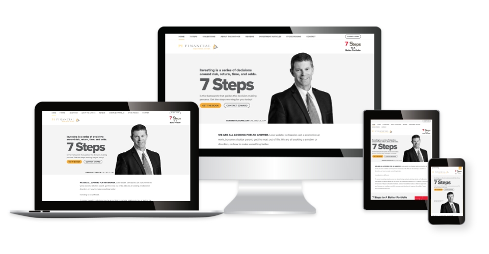 Edward Goodfellow's website displayed on multiple devices