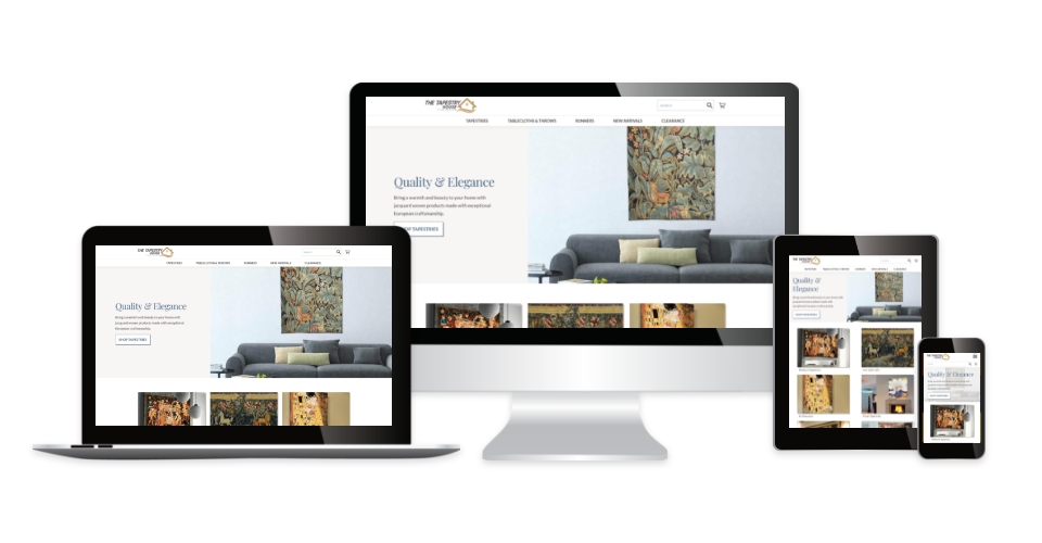 The Tapestry House home page on multiple devices