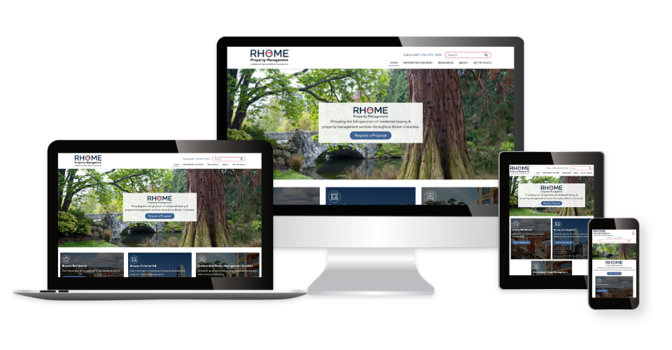 website displayed on different screens