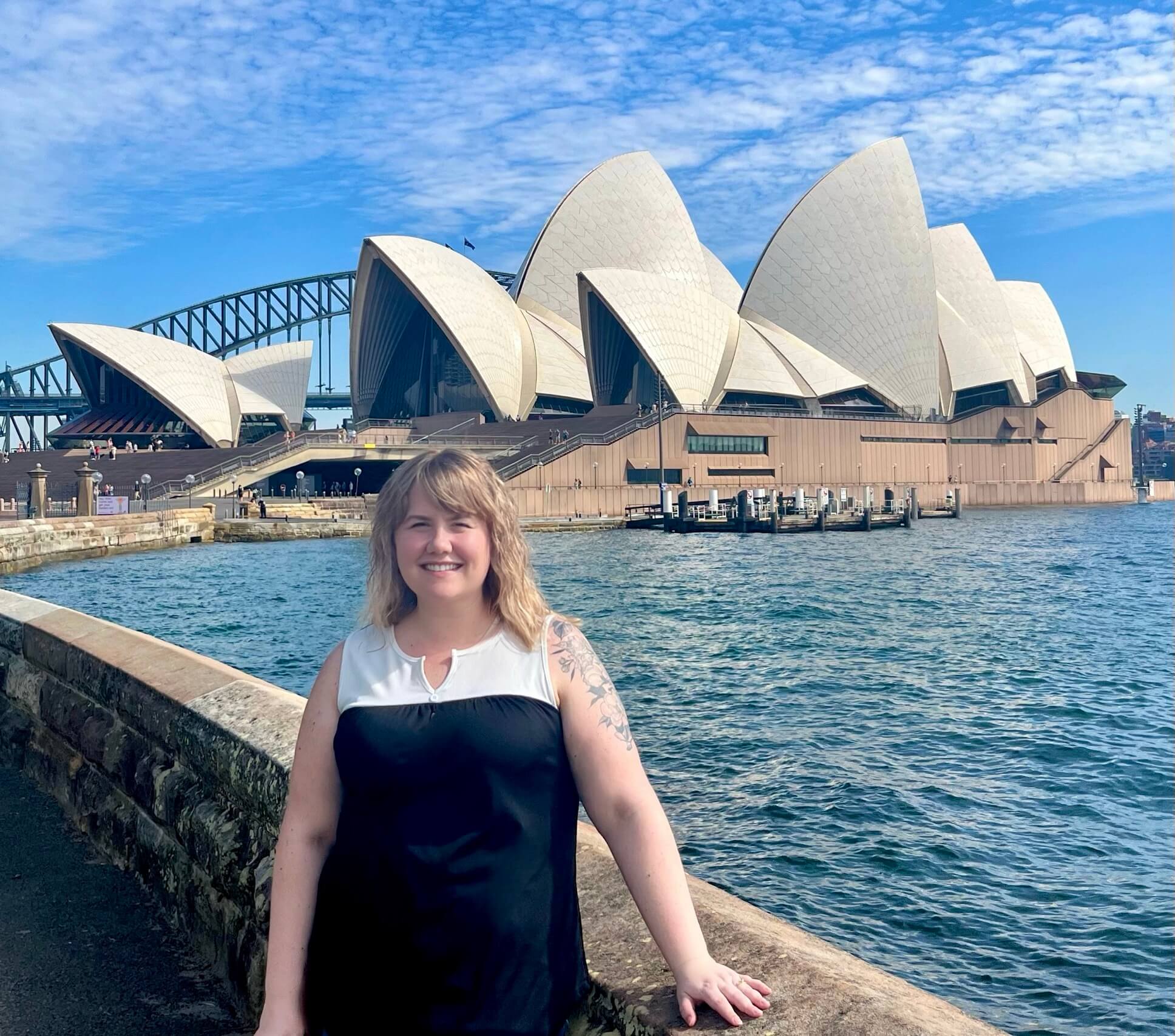 Helena in front of Sydney Opera House
