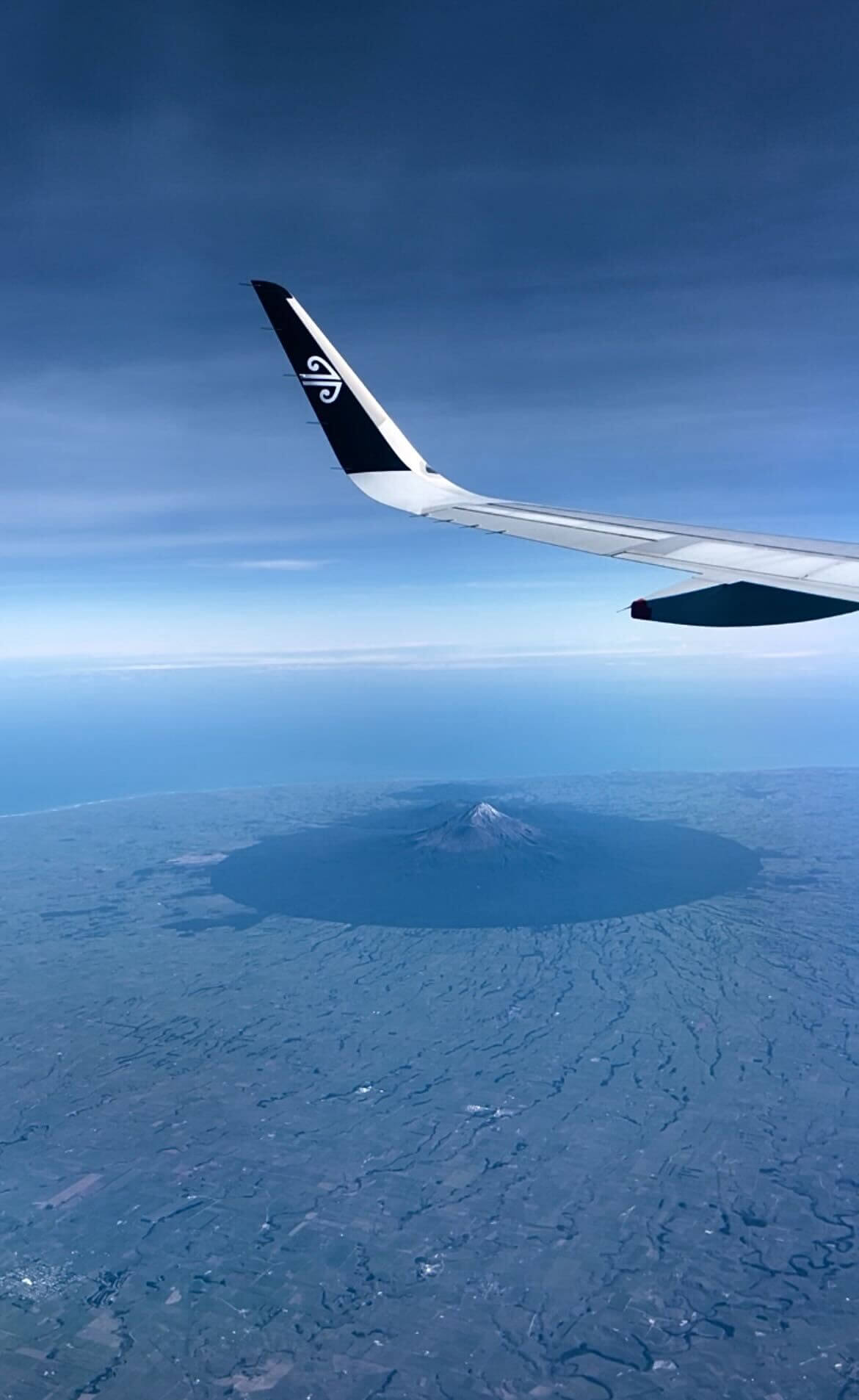 Volcano from the plane in New Zealand