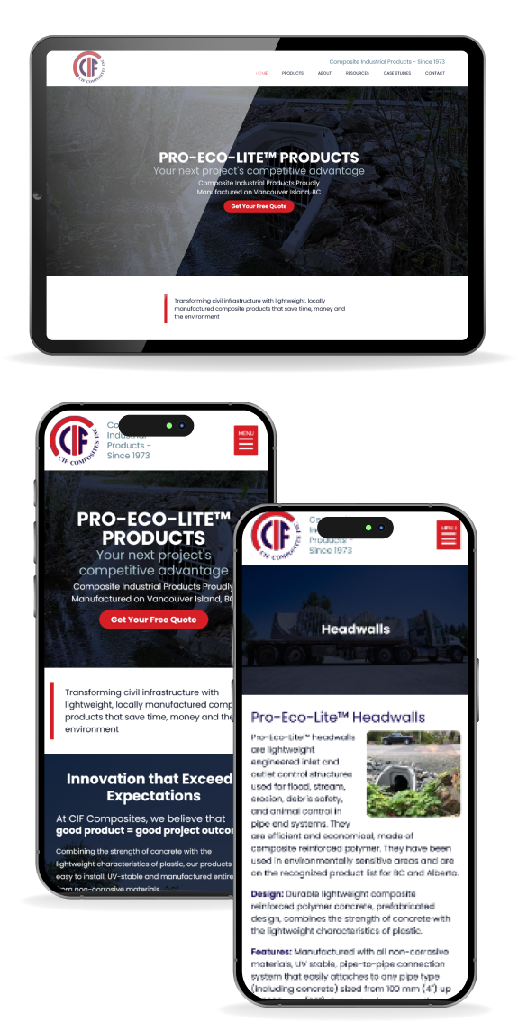 website on various screens