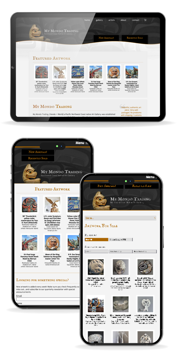 website displayed on multiple screens