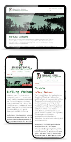 website on various screens