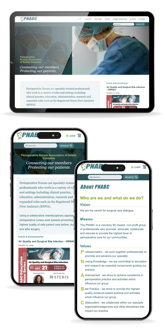 website displayed on multiple screens